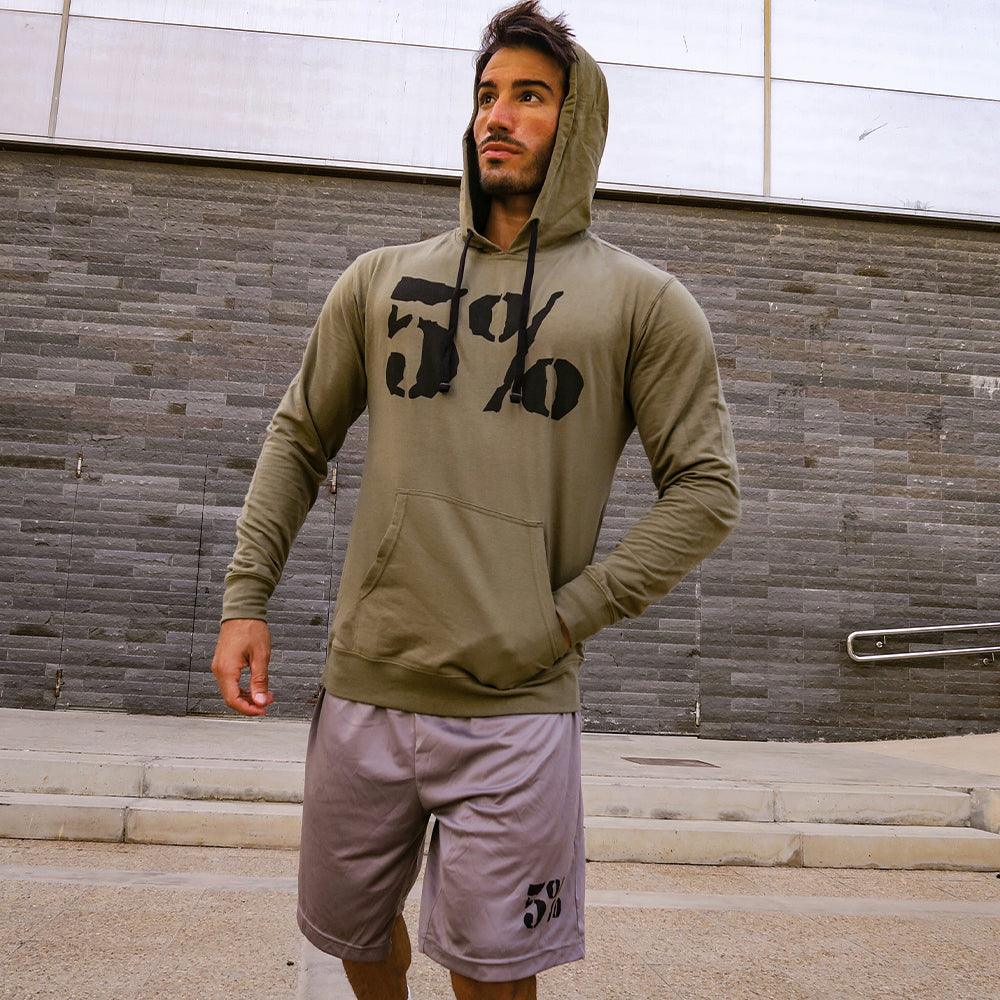 5% Military, Green Pullover Hoodie - Image 6