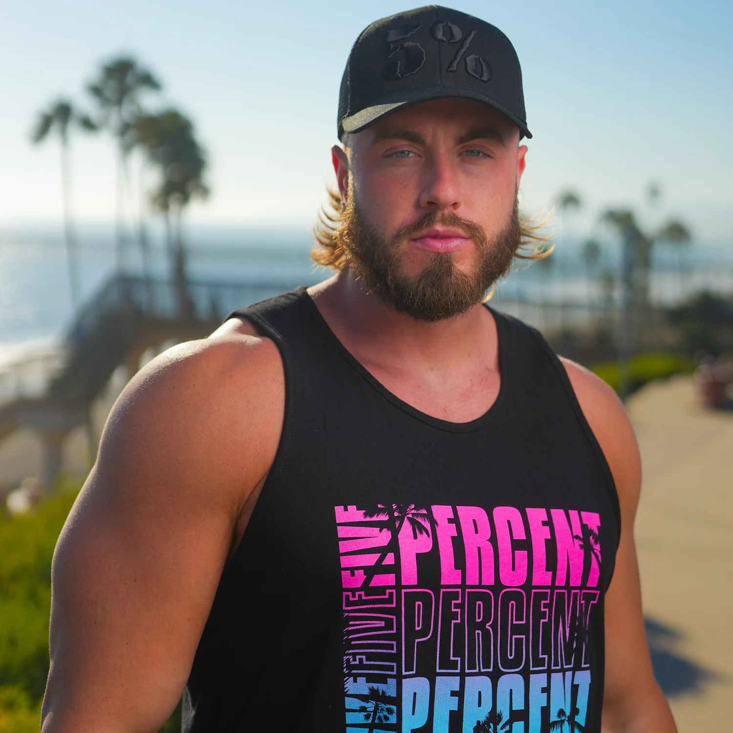 5% Trucker Hat, Black on Black - Image 5