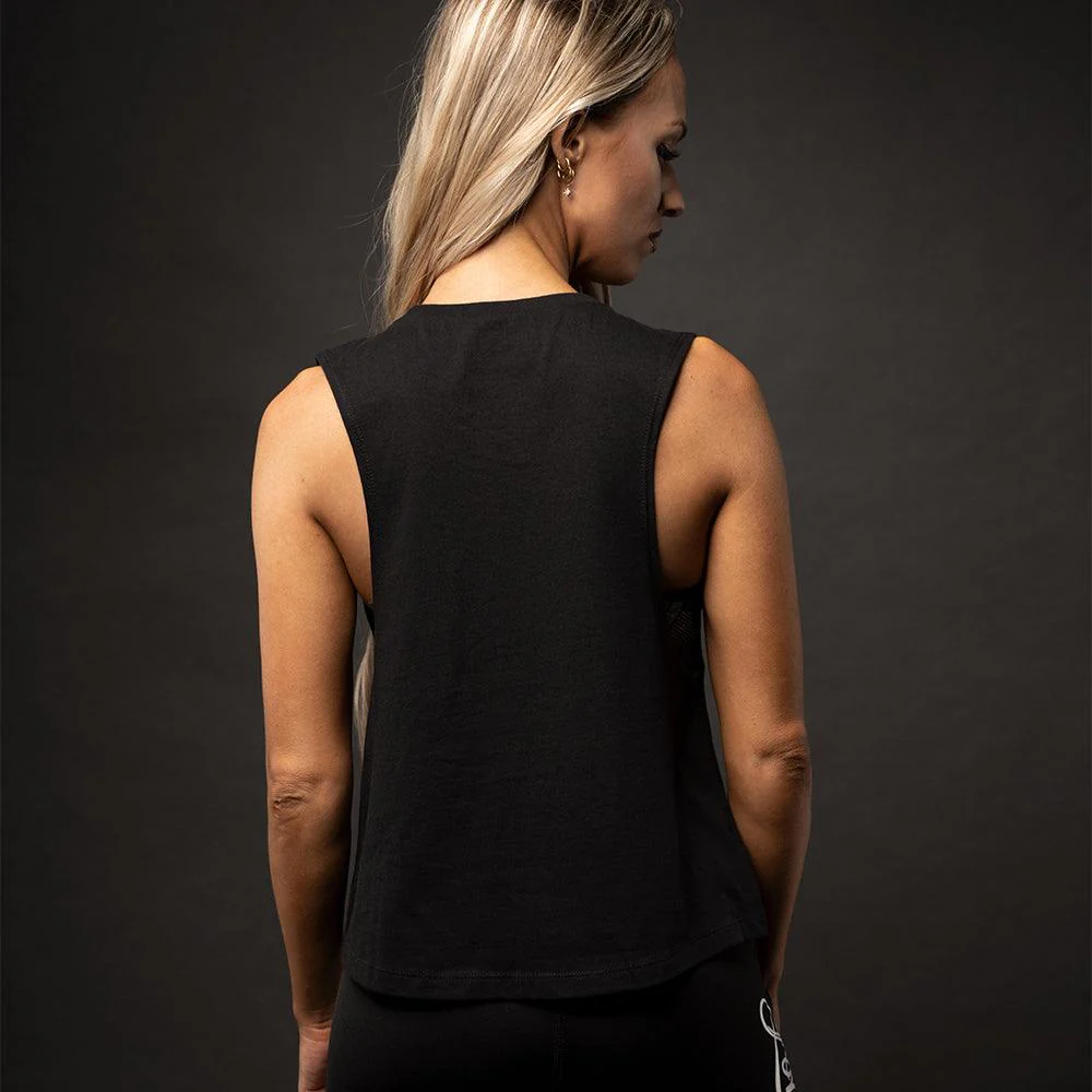 5% Women's Cropped Black Tank - Image 4