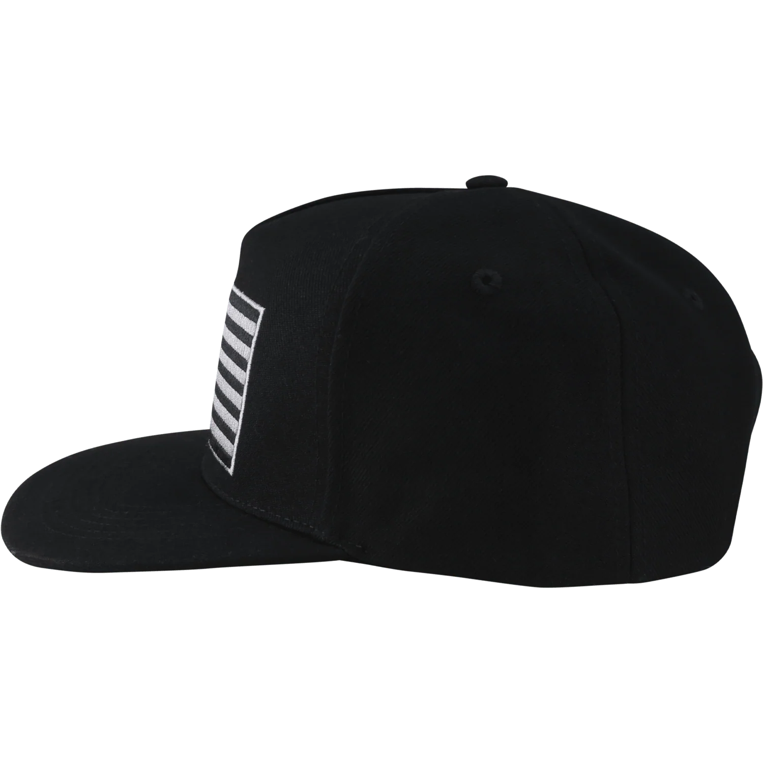 American Flag, Grey on Black Hat - Image 5
