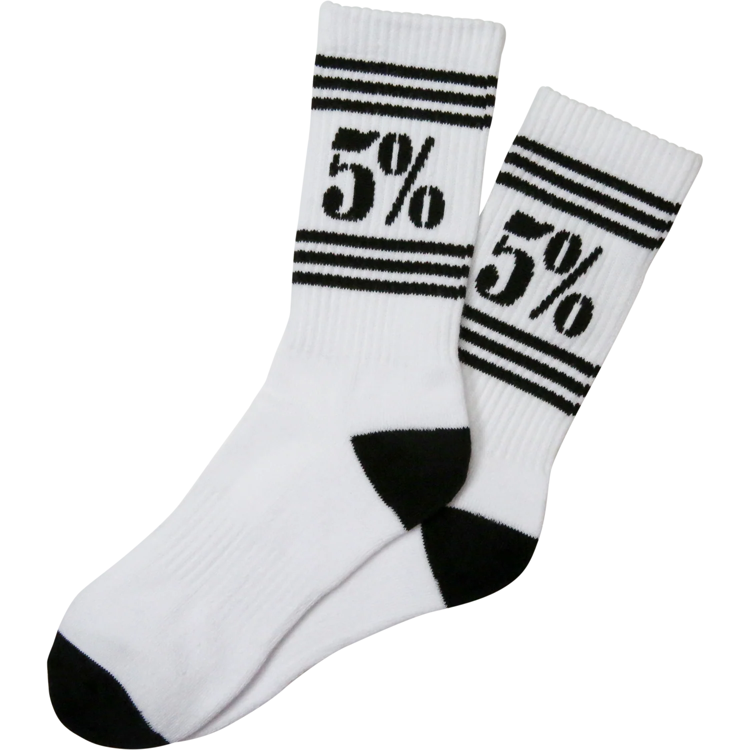 5% White Crew Socks - Image 2